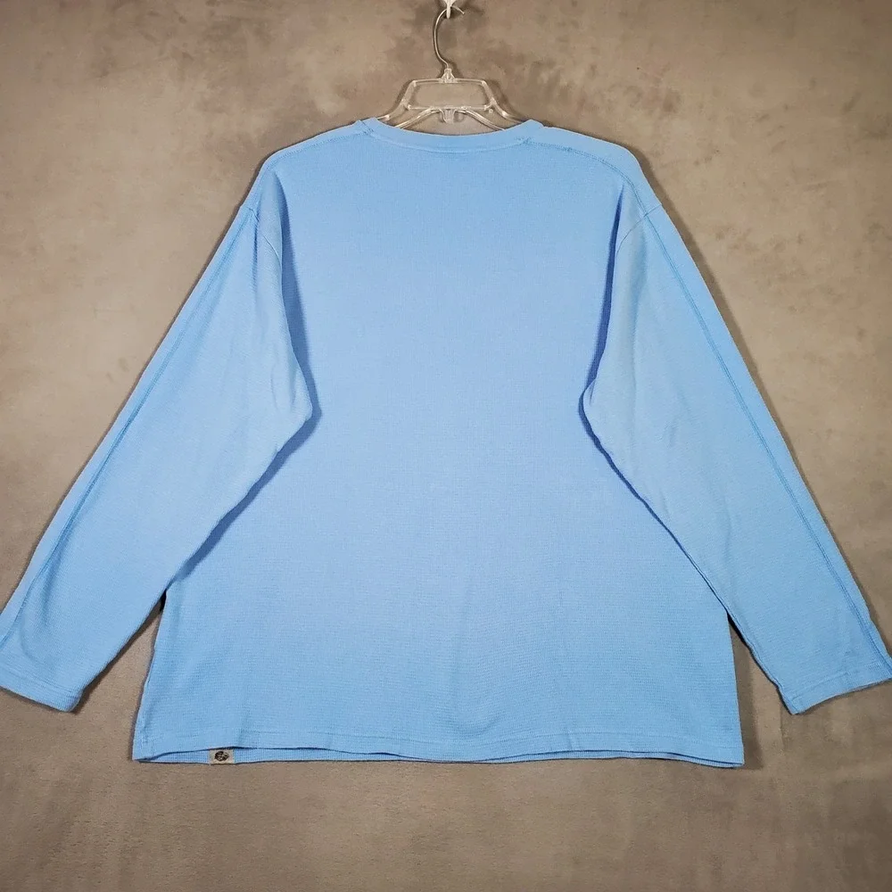 North Carolina Tar Heels Nike Shirt Mens XXL Blue Logo Thermal‎ Waffle Knit Y2K